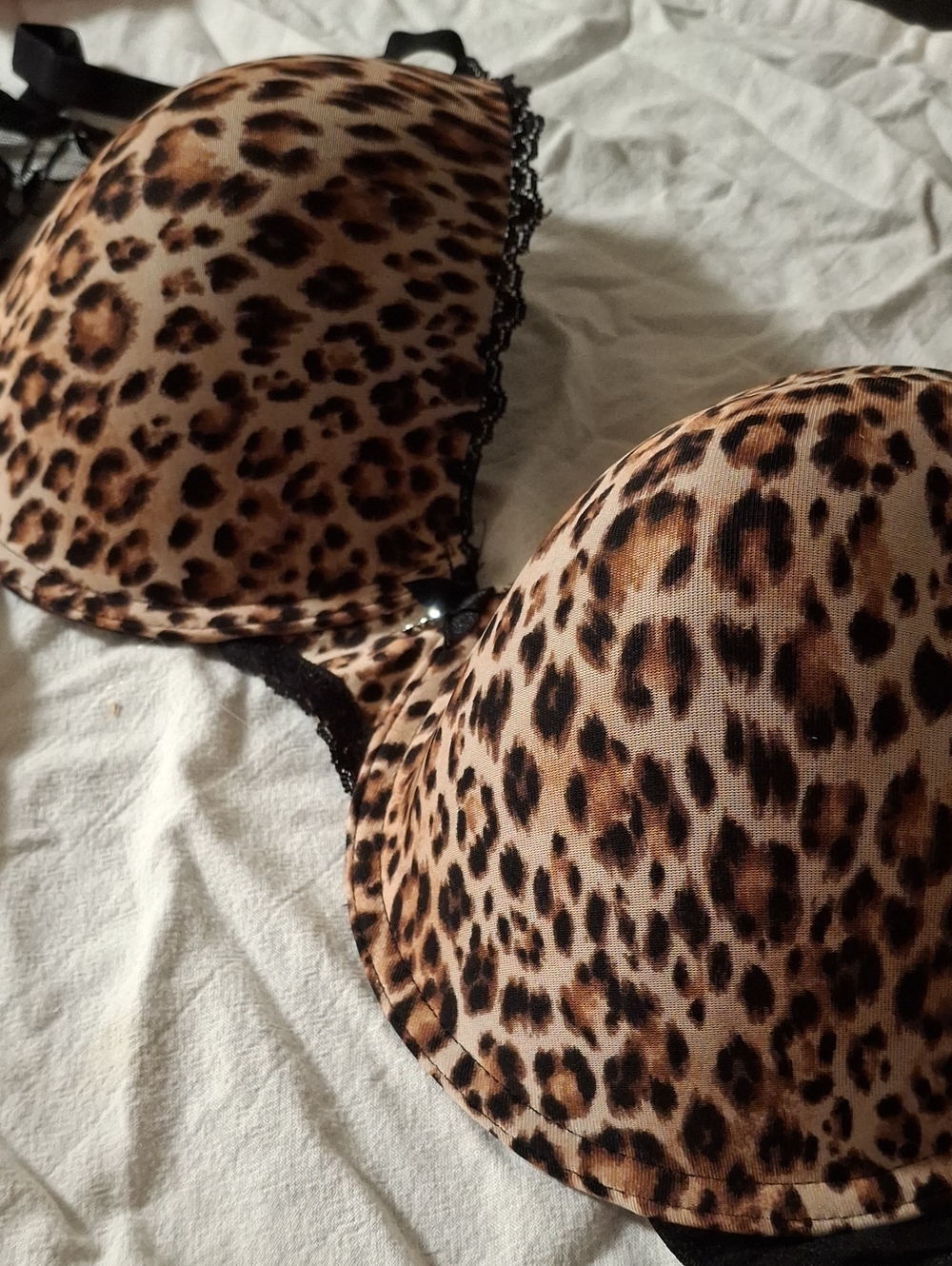 smart & sexy Leopard Print Push-Up Bra - Tan & Black